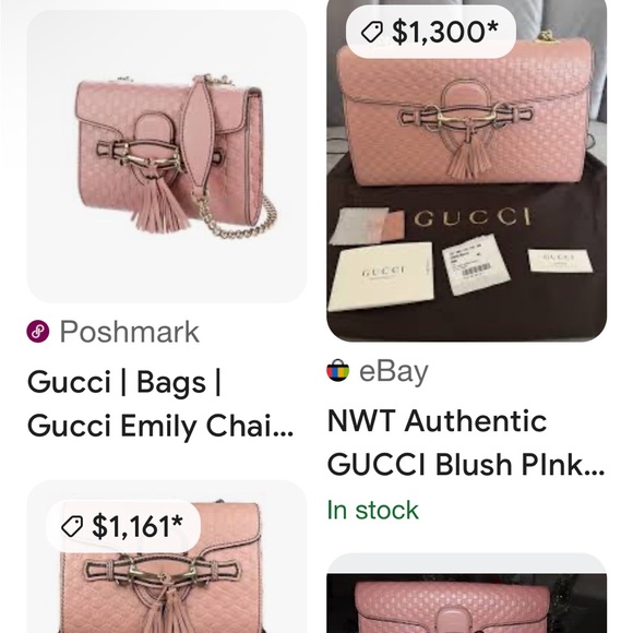 Gucci Pink Crossbody Bag with champagne,gold chain with coa - Picture 2 of 9